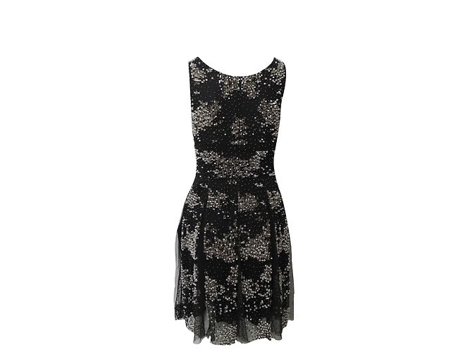 Vestido de festa Issa com brilhantes em seda preta Preto - vista 2