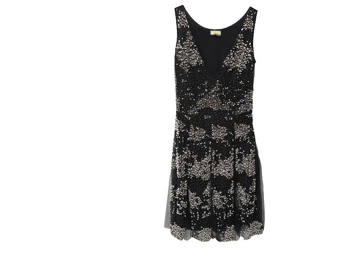 Vestido de festa Issa com brilhantes em seda preta Preto - vista 4
