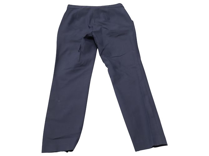Calça Cropped Theory em Algodão Azul Marinho - vista 2