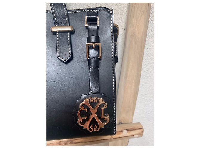 Christian Lacroix Handtasche aus schwarzem Leder - Ansicht 8