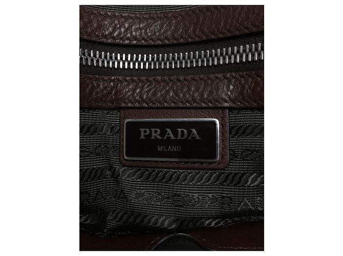 Mallette PRADA / cuir / BRW / uni - vue 3