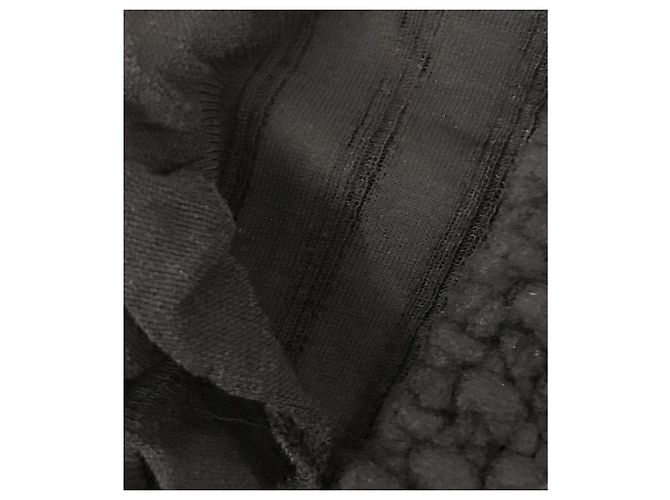 CHANEL Herbst 2003 03Eine gestrickte Cardigan-Jacke mit Rüschenfront Schwarz - vista 4
