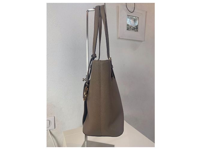Borsa a mano Michael Kors in pelle saffiano taupe - vista 6