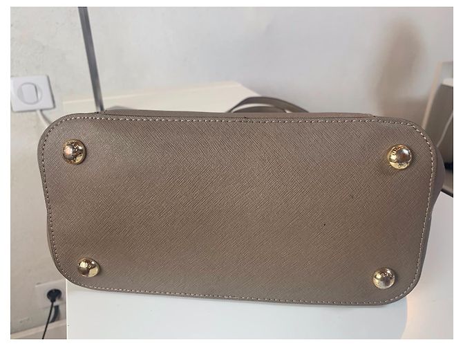 Borsa a mano Michael Kors in pelle saffiano taupe - vista 7