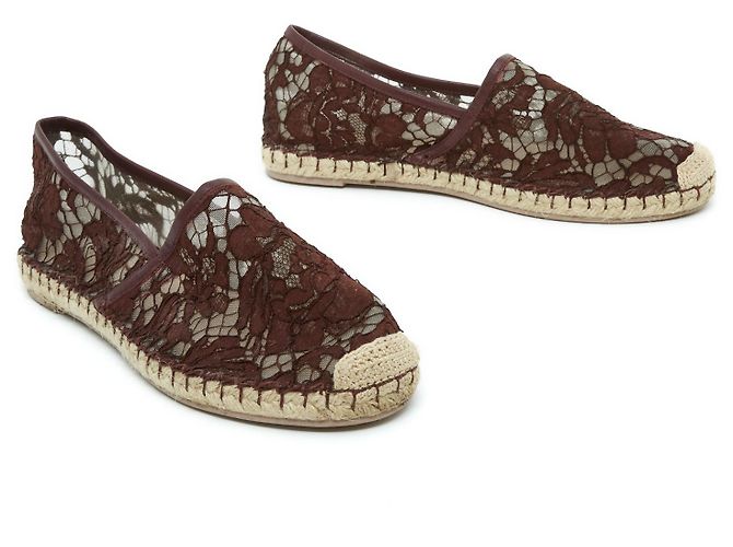 Valentino Bordeauxrote Espadrilles mit Spitze in38 - Ansicht 3