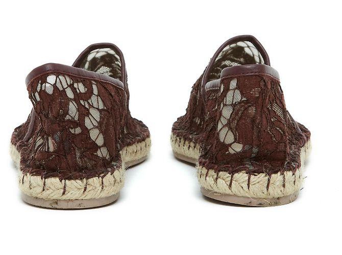 Valentino Bordeauxrote Espadrilles mit Spitze in38 - Ansicht 4