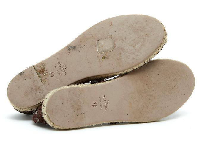 Valentino Bordeauxrote Espadrilles mit Spitze in38 - Ansicht 5