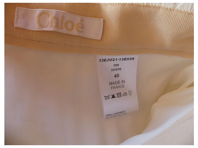 Falda blanca Chloé con relieve Blanco - vista 6