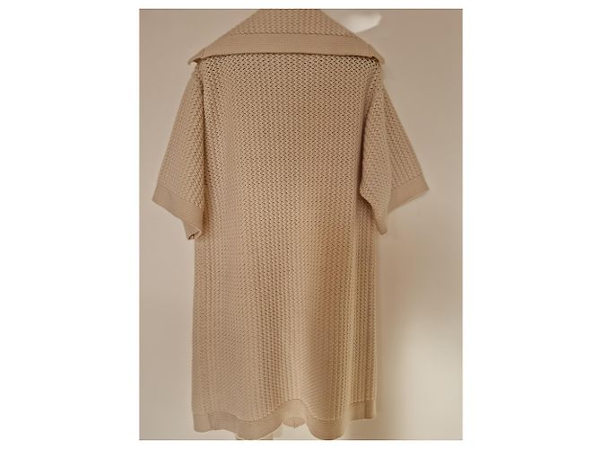 Abrigo de cashmere crema crudo con cinturón de CHANEL Blanco roto - vista 9