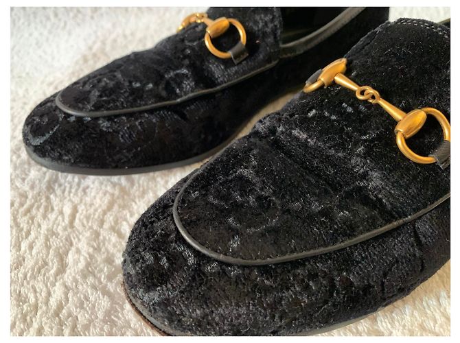 Mocassini Gucci in pelle nera con morsetto dorato Nero - vista 7