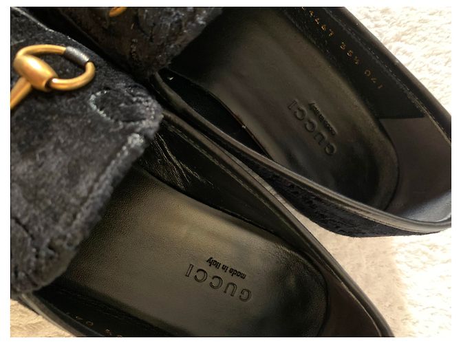 Mocassini Gucci in pelle nera con morsetto dorato Nero - vista 9