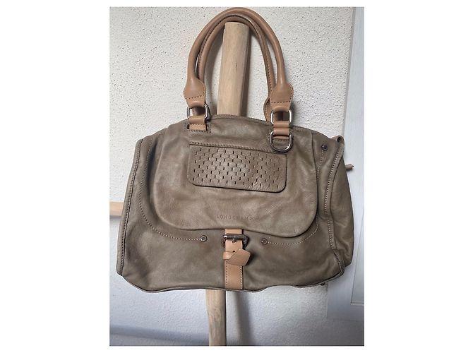 Longchamp Balzane Ledertasche Khaki - Ansicht 2