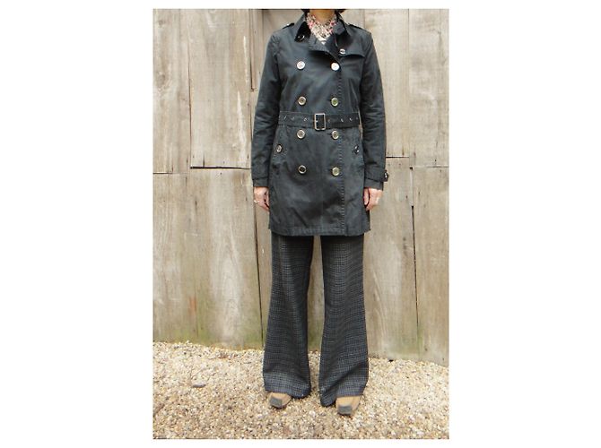 Talla de gabardina Burberry Brit 34 Negro - vista 7