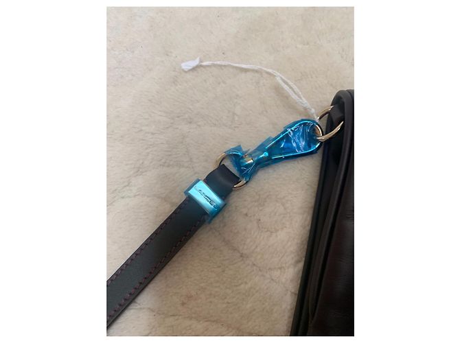 Pochette Lancel in pelle marrone scuro - vista 2