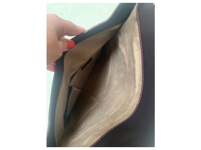 Pochette Lancel in pelle marrone scuro - vista 7