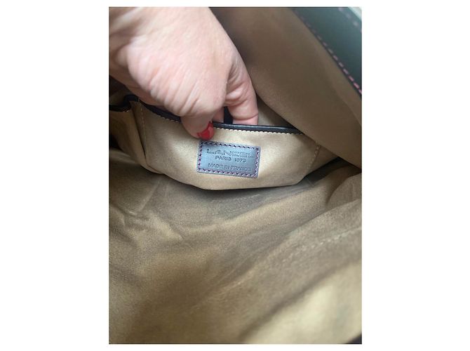 Pochette Lancel in pelle marrone scuro - vista 8