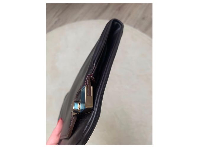 Pochette Lancel in pelle marrone scuro - vista 9