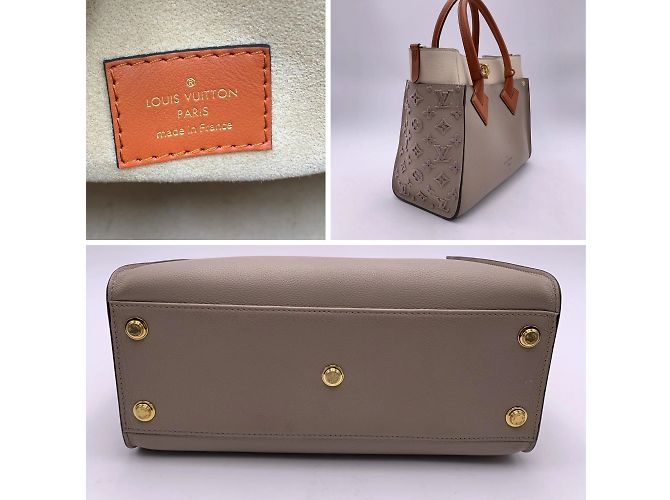 Twist Louis Vuitton Borsa tote laterale in pelle beige con cinturino - vista 4
