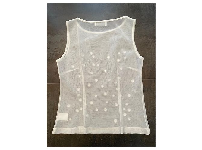 Top de tule Parosh branco com pontos espelhados e pedras - vista 2