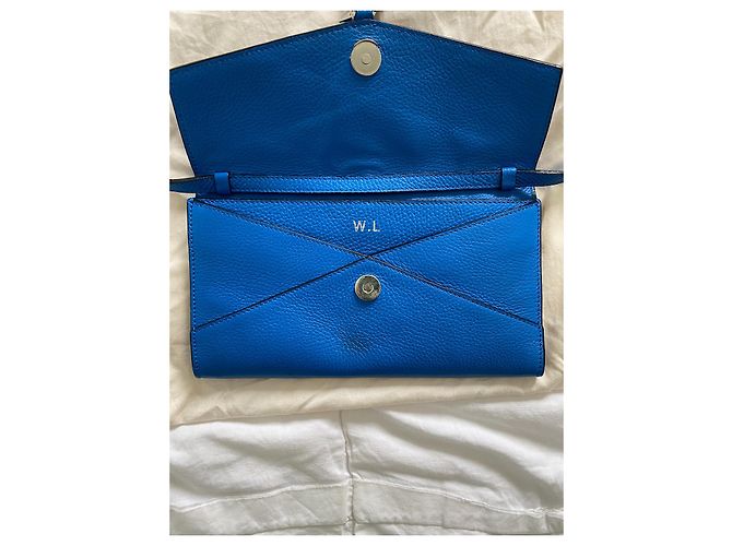 Borsa a mano Lancel Nine in pelle blu - vista 3