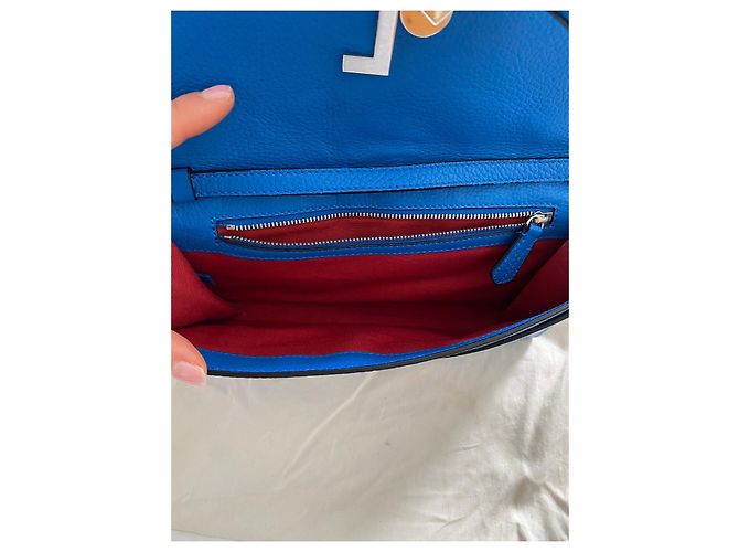 Borsa a mano Lancel Nine in pelle blu - vista 4
