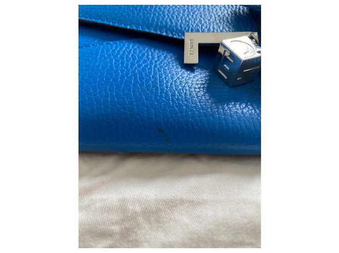 Borsa a mano Lancel Nine in pelle blu - vista 7