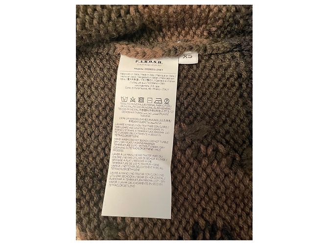 Parosh Strickjacke Camouflage Wolle Braun Beige Schwarz Khaki - Ansicht 7