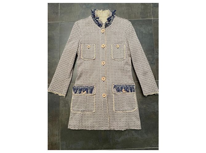 Abrigo ligero Massimo Rebecchi Beige Rosa Azul Blanco roto - vista 6