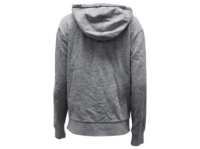 Felpa con cappuccio e zip Sandro in cotone grigio - vista 2