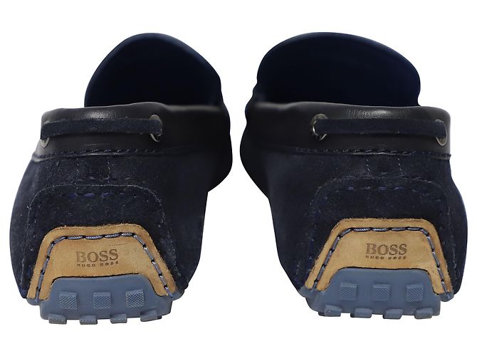 Boss Hugo Boss Driver Chaussures en Daim Bleu Marine - vue 4