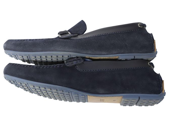 Boss Hugo Boss Driver Chaussures en Daim Bleu Marine - vue 7