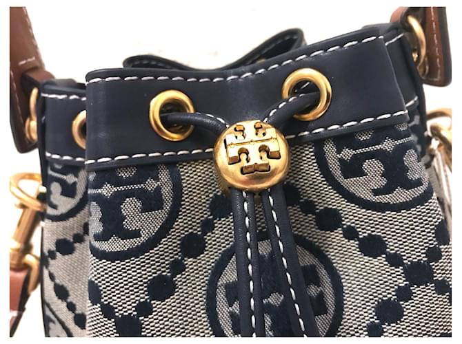 Borsa a secchiello Tory Burch blu in tessuto - vista 2