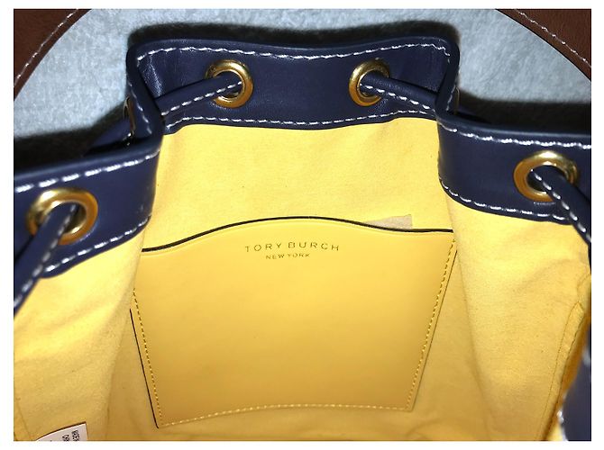 Borsa a secchiello Tory Burch blu in tessuto - vista 5