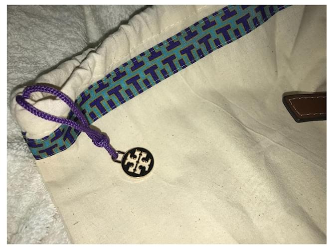 Borsa a secchiello Tory Burch blu in tessuto - vista 6