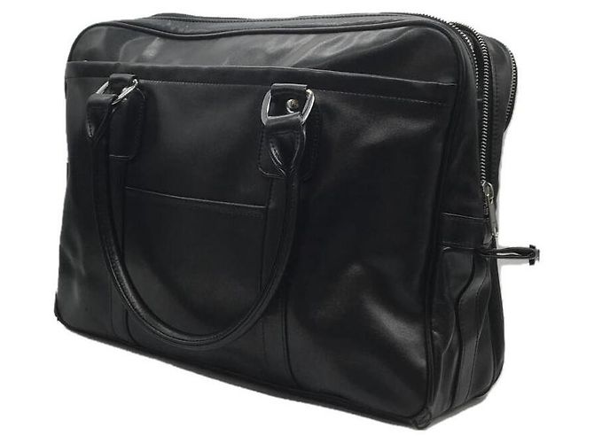 Porte-documents COMME des GARCONS / simili cuir / BLK / uni / sac zip superposé - vue 2