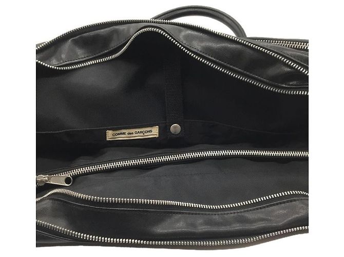 Porte-documents COMME des GARCONS / simili cuir / BLK / uni / sac zip superposé - vue 6