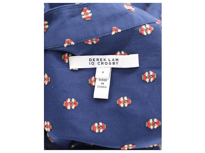 Derek Lam 10 Crosby Derek Lam 10 Blusa Crosby con volantes en cascada de algodón azul marino - vista 3