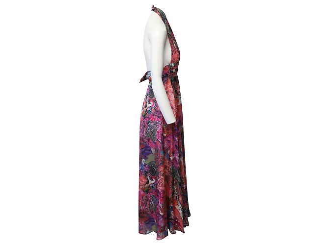 Abito Issa Halter Stampa Floreale in Seta Multicolor - vista 2