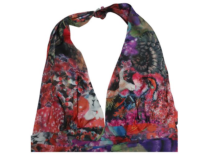 Abito Issa Halter Stampa Floreale in Seta Multicolor - vista 7