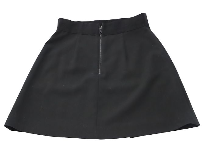 Alice + Olivia Ericka Überlappender Minirock aus schwarzem Polyester - Ansicht 2