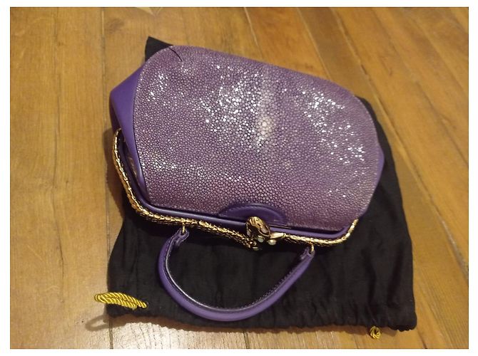 Bulgari Borsa Serpenti ipnotica con manico superiore Porpora - vista 2
