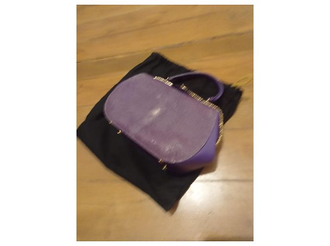 Bulgari Borsa Serpenti ipnotica con manico superiore Porpora - vista 3