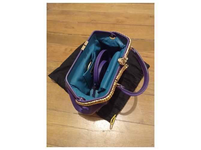 Bulgari Borsa Serpenti ipnotica con manico superiore Porpora - vista 5