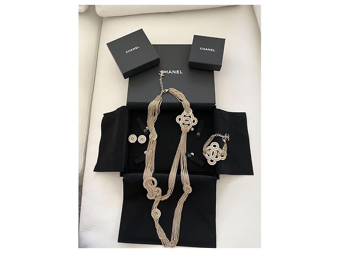 Superbo bracciale collana collana Chanel e orecchini Gold hardware - vista 2