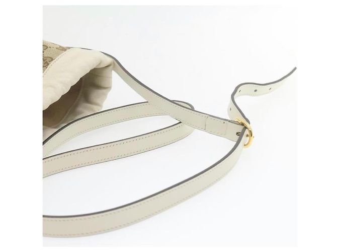 Marmont Borsa a mano Gucci 1955 Horsebit Bianca e Beige in Pelle Bianco - vista 10