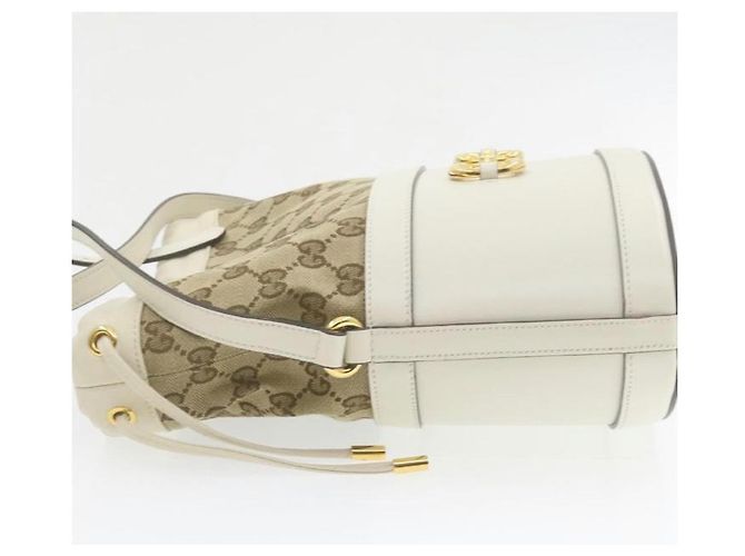 Marmont Borsa a mano Gucci 1955 Horsebit Bianca e Beige in Pelle Bianco - vista 3
