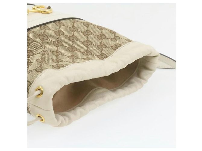 Marmont Borsa a mano Gucci 1955 Horsebit Bianca e Beige in Pelle Bianco - vista 5