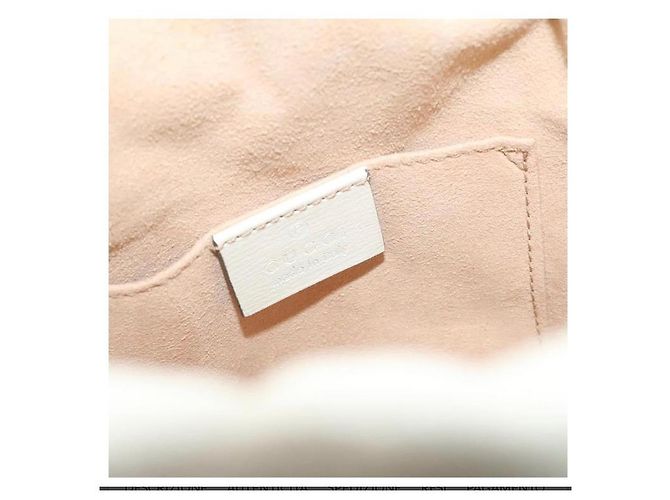 Marmont Borsa a mano Gucci 1955 Horsebit Bianca e Beige in Pelle Bianco - vista 7