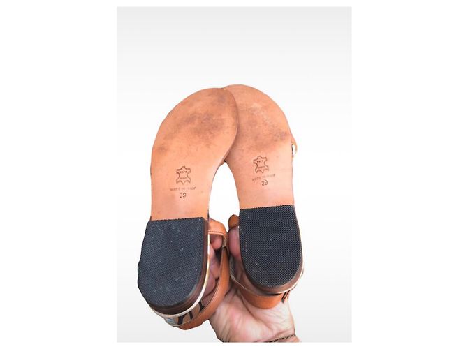 Sandalen, Pollini Spartaner 39 Kamelleder - Ansicht 2