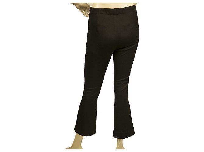 Moncler Schwarz m. Velvet Side Stripe Cropped Schlaghose Hosengröße 38 - Ansicht 2